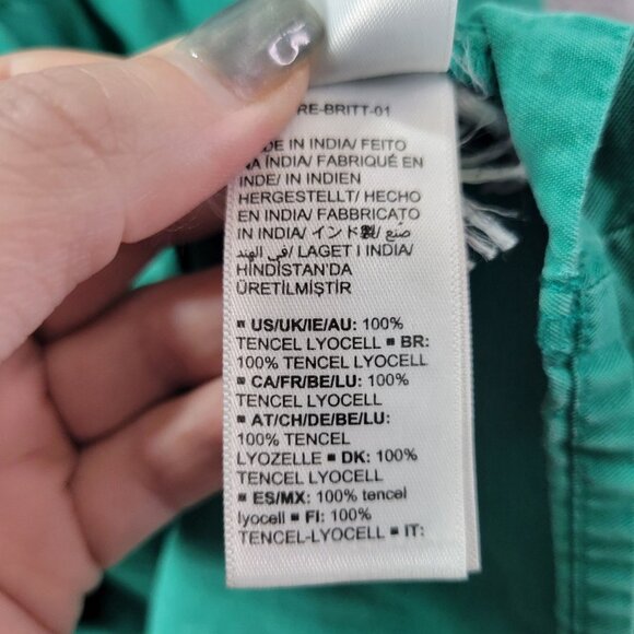 The Drop Womens Green Maxi Dress XL Tencel Adjustable Strap Tiered Flowy Summer - Picture 10 of 11